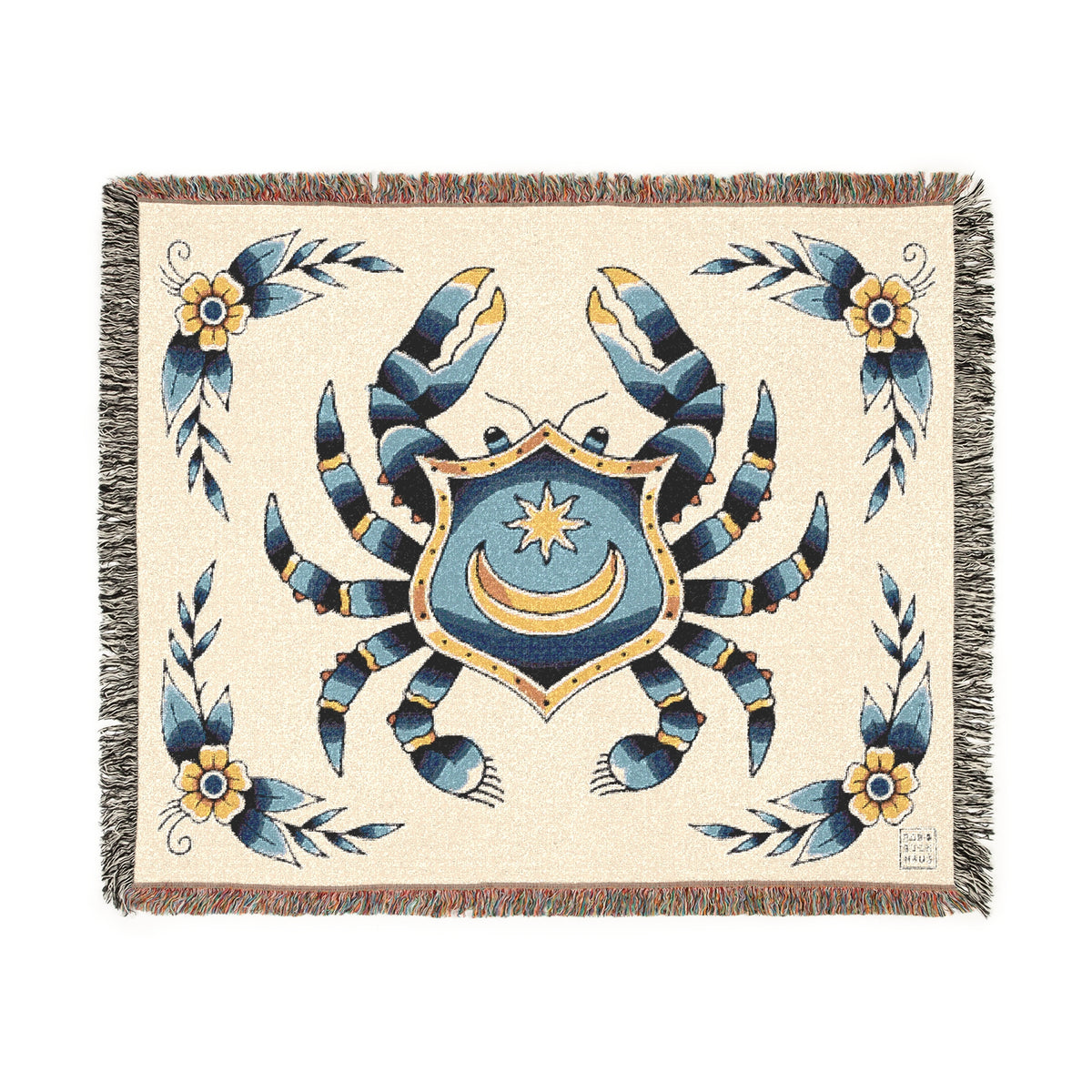 POMPEY CRAB TRADITIONAL TATTOO WOVEN BLANKET