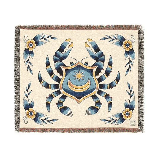 POMPEY CRAB TRADITIONAL TATTOO WOVEN BLANKET