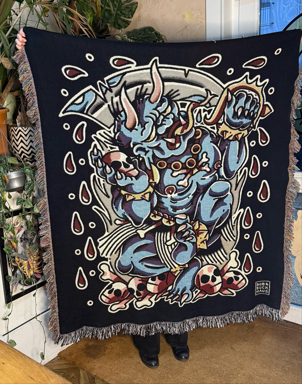 ONI TRADITIONAL TATTOO WOVEN BLANKET