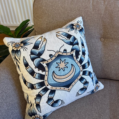 portsmouth southsea tattoo crab cushion